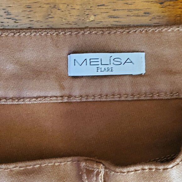 Sofía Vergara Jeans Melisa Flare Pants Size 14 Brown Stretchy Viscose Blend - Picture 4 of 12